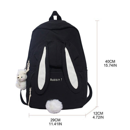 Rabbit Ear Backpack Teen Girls School Backpack School Daypack Nylon Bookbag