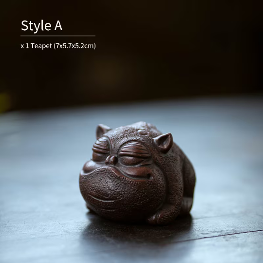 Cute Toad Purple Clay Tea Pet from Yixing