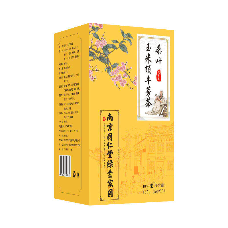 Mulberry Leaf and Corn Husk Tea 同仁堂绿金家园 桑叶玉米须牛蒡茶 疏利肝胆 清热润肺 30包/盒