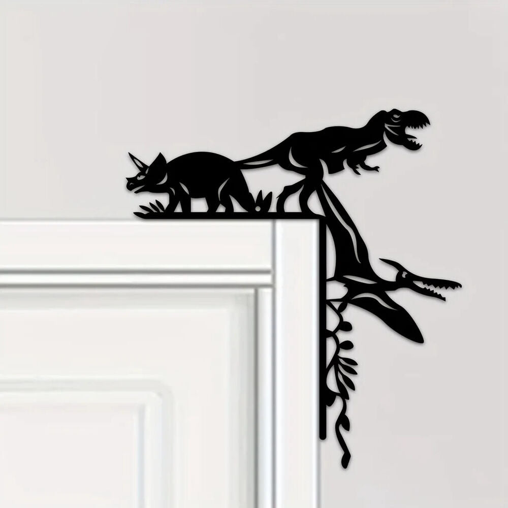 Metal Dinosaur Boar Decorative Wall Sticker Door Corner Decoration