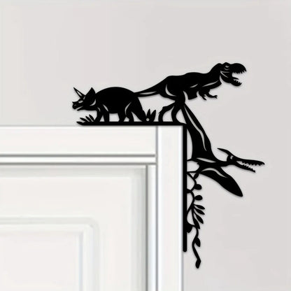 Metal Dinosaur Boar Decorative Wall Sticker Door Corner Decoration