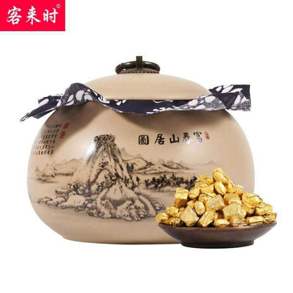 Cooked tea wrapped in gold foil gift casserole tea Pu 'er tea tea high tea cream-