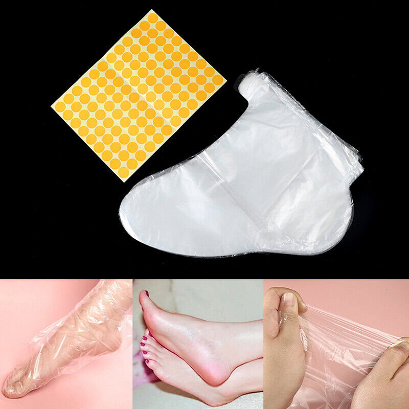 100pcs Clear Plastic Disposable Bath Liner Foot Pedicure Spa Wax Cover Bag S-ca
