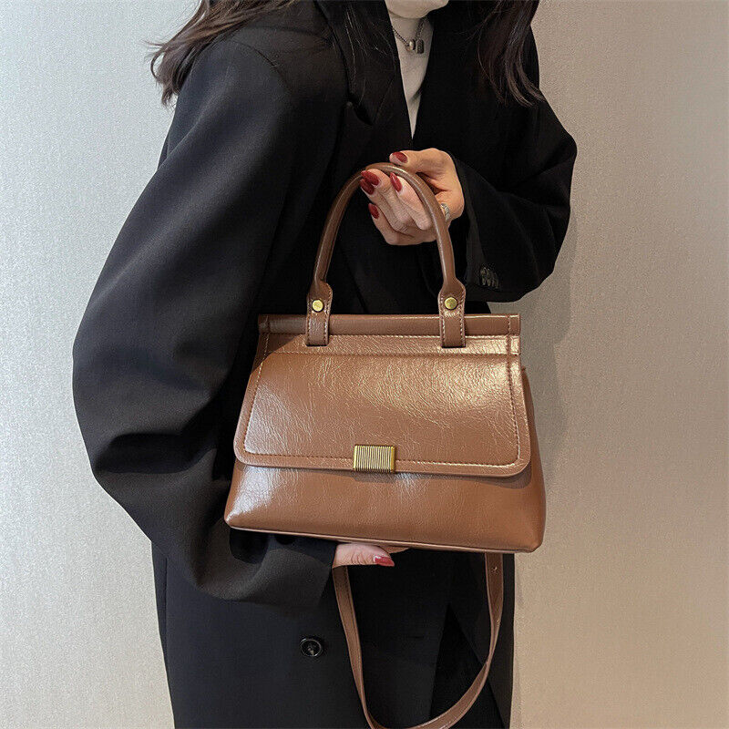 Women Ladies Casual PU Leather Messenger Satchel Shoulder Bag Crossbody Handbag
