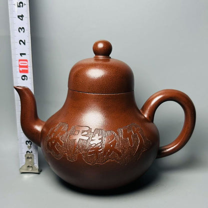 Vintage Chinese Yixing Purple Clay Teapot Zisha Ceremony Ceramic Bamboo Teaware