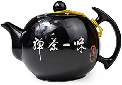 Porcelain Teapot 10oz Teacups Chinese gongfu tea wine set Ceramic Kettle Black
