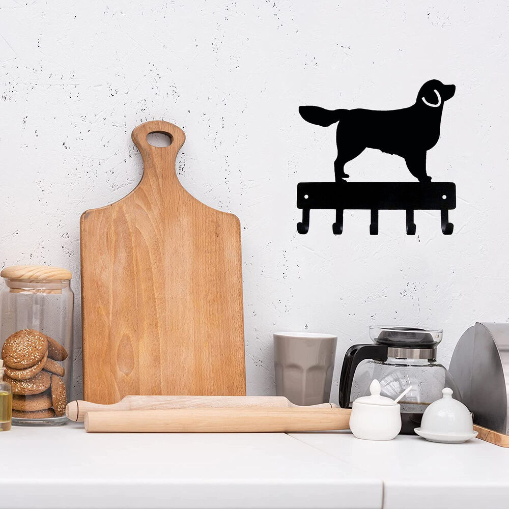 Golden Retriever - Key Rack & Dog Leash Hanger- 6inch/9 inch Wide Metal Wall Art