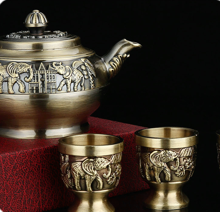 High grade retro bronze tea set creative kungfu tea set 003#