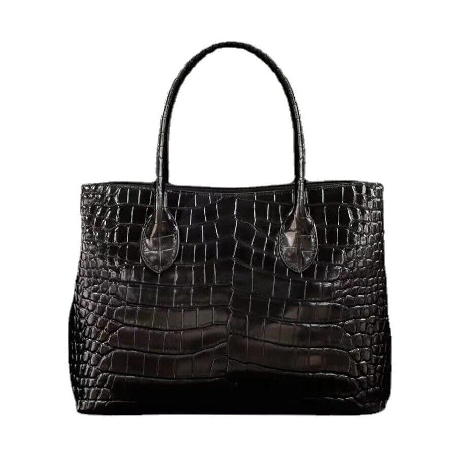Top Cowhide Nile Crocodile Embossed Handbag, Women's Luxury Evening Shoulder Bag