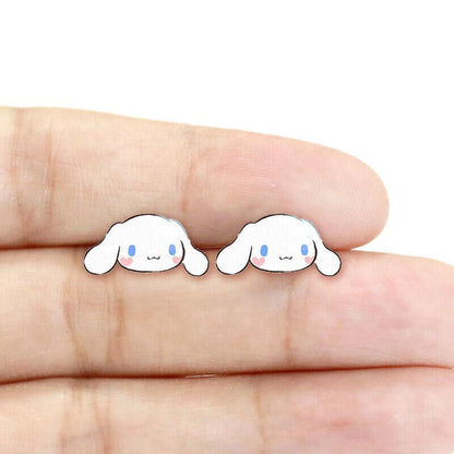 Kawaii Cinnamoroll Sanrio Ear Stud Cute Beauty Plastic Stud Earrings Girls Gift