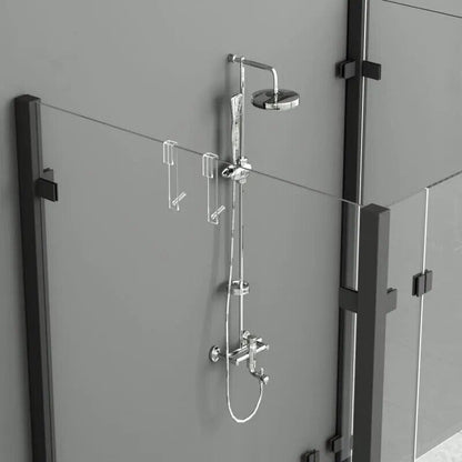 Over Door Hook Acrylic Bathroom Shower Towel Rack Punch-Free Bathrobe Hanger 7in