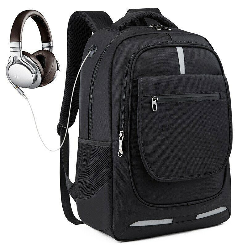 Men Backpacks 17 Inch Laptop USB Charging Bag Anti-theft Fashion Travel Rucksack