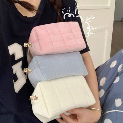 Cute Plush Makeup Bag Travel Small Cosmetic Case Zipper Toiletry Pouch Storage