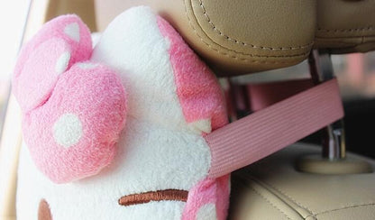 2Pcs Cute Hello Kitty Pink Car Seat Head Rest Cushion Pillows Neck Rest Pillow