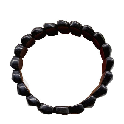 Nature Obsidian bracelet Black Needle Stone obsidian hand row women lady Grils