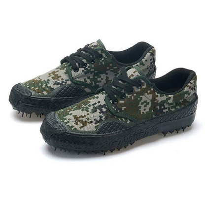 Mens canvas breath Work Slip Resistant Military Farm camo Shoes lace up training