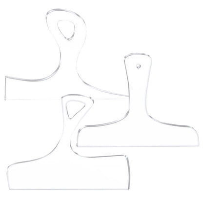 Woodworking Cut Handle Templates 3Pcs Acrylic Angled Transparent Tracing Stencil
