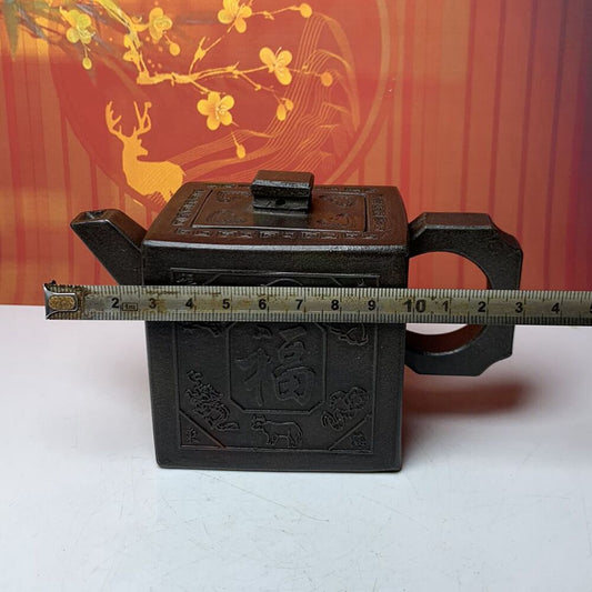 Antique Chinese Yixing Purple Clay Teapot Zisha Ceramic Animal Teaware Collect