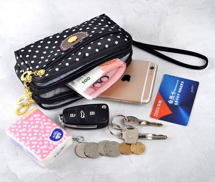 Fashion Women Wallets Small Handbags Canvas Zipper Clutch Coin Purse Pocket 1PC