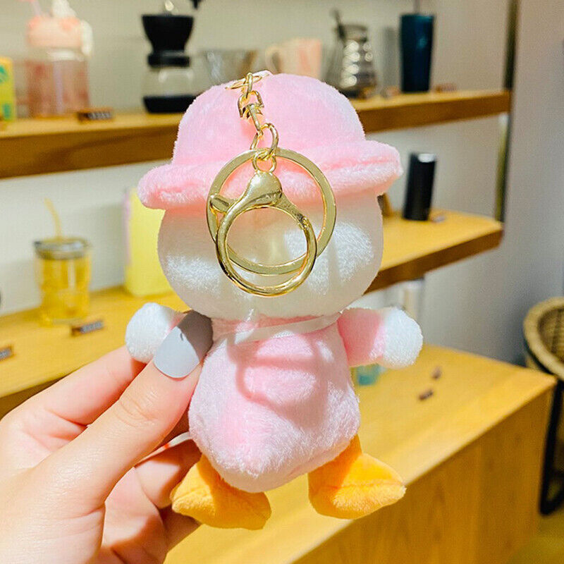 Cute Plush School Duck Soft Stuffed Toy Key Chain Cartoon Doll Keyring Bag Charm