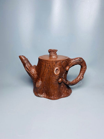 Chinese Yixing Zisha Clay Handmade Exquisite Teapot （树桩壶 底款：陈鸣远）