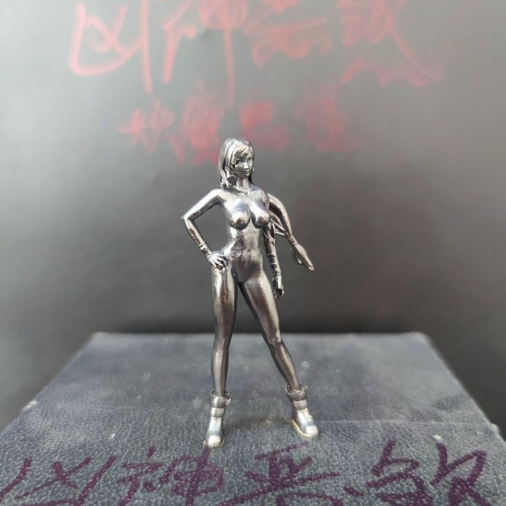 Black Solid Bronze Made of Old Ultra Short Dress Nude Seductive Body Art Statue