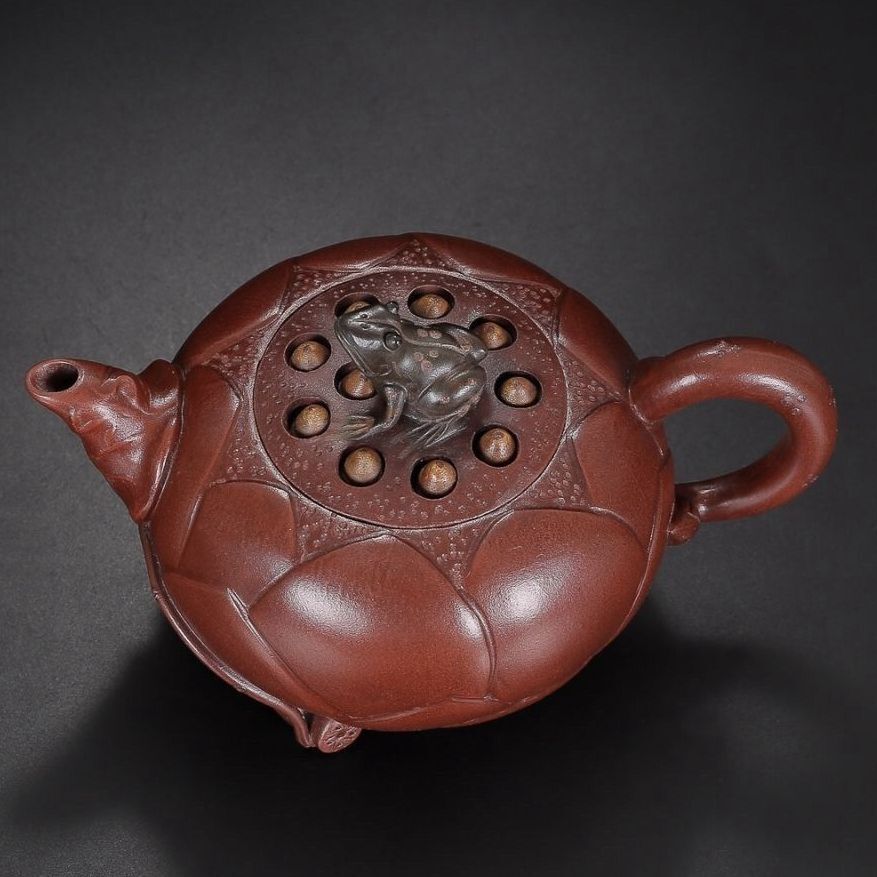 Vintage Chinese Yixing Purple Clay Teapot Zisha Ceramic Nice Frog Lotus Teaware
