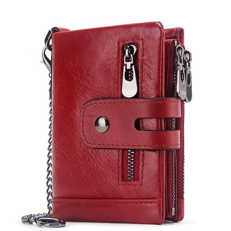 Wallet Genuine Leather Coin Purse Small Zipper Money Bag Mini Card Holder 1 PC