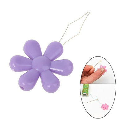 Needle Threaders 20Pcs Multicolor Flower Shape Wire Loop Cross Stitch Guide Tool