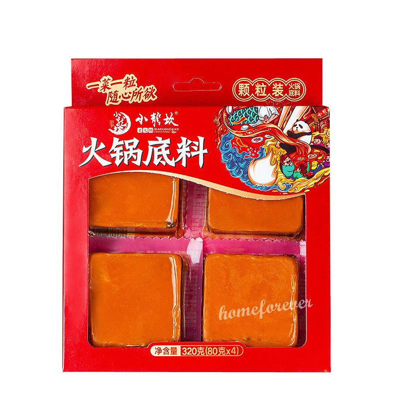 4 x 80g Xiaolongkan Mini Hot Pot Base Chinese Specialty 小龙坎火锅底料颗粒装