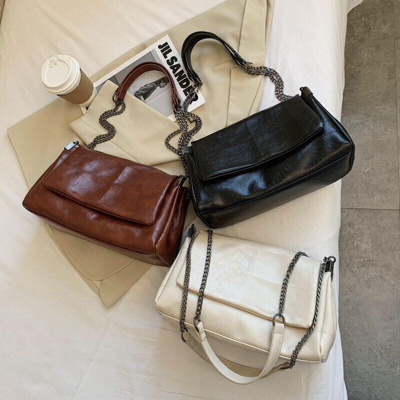 Women Shoulder Bags Chain Crossbody Bag Soft PU Leather Lady Shopper