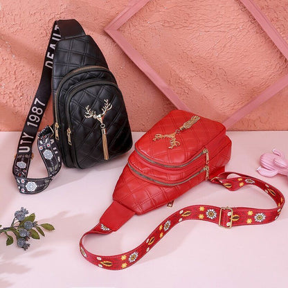 Tassels Women Crossbody Bags Chest Bag PU Waist Belt Bag Handbag