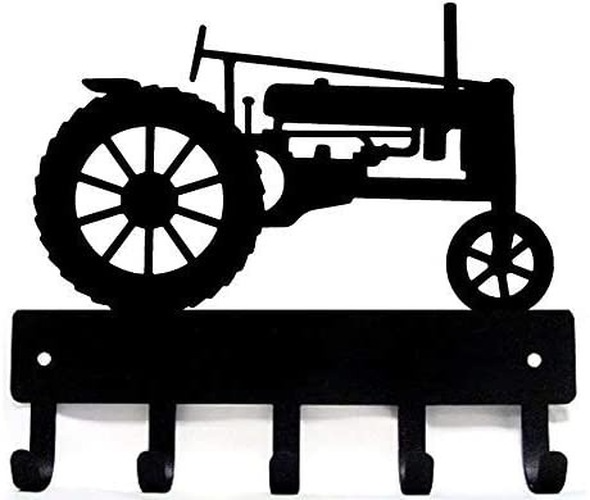 Farm Tractor #39 Key Rack Hanger - 9 inch Wide Metal Wall Art
