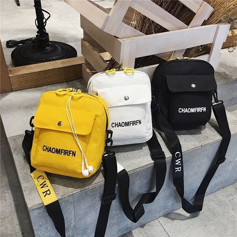 Shoulder Bag Pure Color Tote Outdoor Bag Canvas Handbag Zipper Messenger Bags