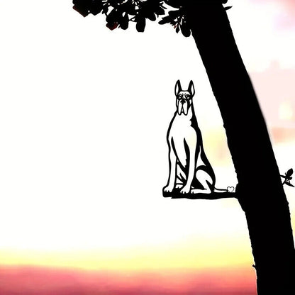 Large Dog Silhouette Metal Iron Iron Metal Art Decoration On Tree Decoration