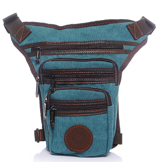 Men's Outdoor Vintage Canvas Drop Leg Bag Tactical Thigh Waist Fanny Pack