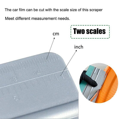 Squeegee With Ruler Plastic Car Vinyl Wrapping Suede Edge Felt Scrapers 15x7.4cm