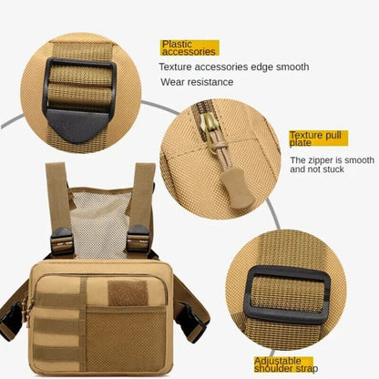Tactical Combat Chest Rig Bag Front Pouch Recon Kit Pack Oxford Protective Vest