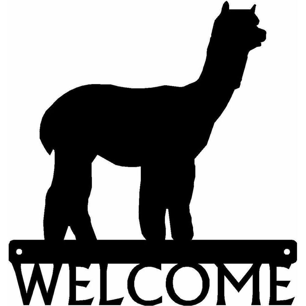 Alpaca Welcome Sign Pretty Artwork Wall Stickers Shape Decoration Pretty Artwork