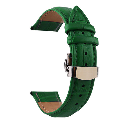 Crocodile Genuine Leather Watch Bands 12mm~24mm Wristwatch Butterfly Clasp Strap