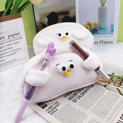 Kawaii Cartoon Animal Pencil Case Large Capacity Cute Plush Bag School Supplies