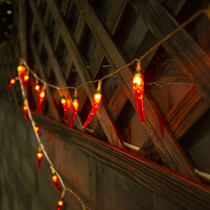 String Lights Red Chili Pepper 9.8Ft 20LED Fairy Lighting USB Battery Night Lamp