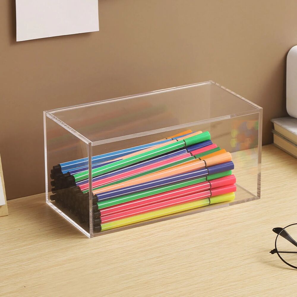 Storage Boxes Acrylic Office Supply Food Container Display Case 20.3x10.3x10.3cm