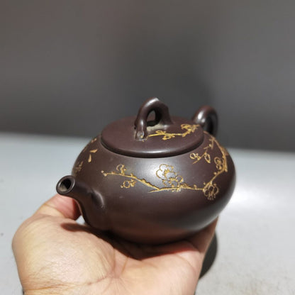 Fine vintage chinese yixing purple clay teapot zisha ceremony fashion gift small