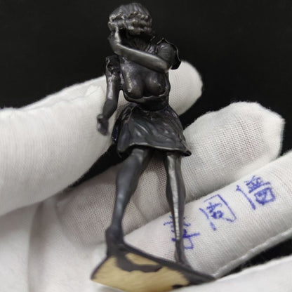 Black Solid Bronze Maid Nude Female Body Full Seductive Statue