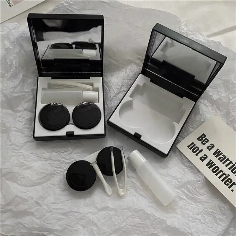 Contact Lens Cases Plastic Elegant DIY Travel Container Double Box 6.3x6.3x2.3cm