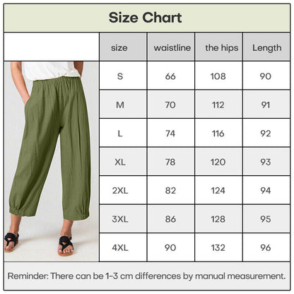 Womens Ladies Summer Harem Pants Elastic Waist Baggy Casual Trousers Pants