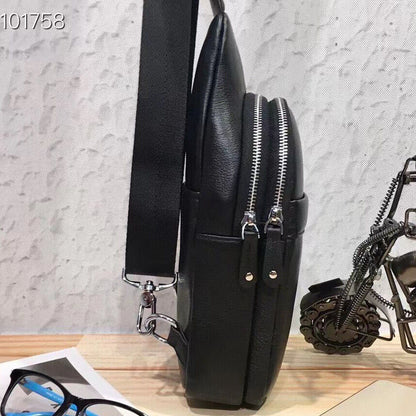 Mens Sling Backpack,100% Genuine Leather Luxury Crossbody Bag Daypack for Travel