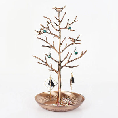Jewelry Display Stands Metal Bird Tree Earrings Necklace Bracelet Holder 15x33cm