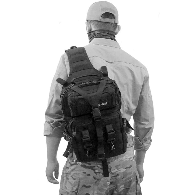 Men Nylon Crossbody Bag Tactics Canvas Shoulder Hiking Travel Outdoor Sports